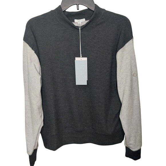 NWT Calme By Johhny Was Womens Pullover Mock Neck Sweatshirt Black/Gray Small - Picture 14 of 14